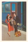 Vintage Journal Twenties Couple on Train Platform Travel Poster - Book
