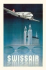 Vintage Journal Airline Flying Over a Bridge Travel Poster - Book