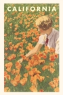 The Vintage Journal Woman sitting in Field of California Poppies - Book