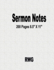 Sermon Notes : 200 Pages 8.5" X 11" - Book
