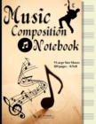 Music Composition Notebook : Standard Wirebound Manuscript Paper. Blank Sheet Music Notebook with Wide Staff Manuscript Paper - Book