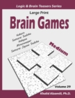 Large Print Brain Games : 100 Medium Adults Puzzles (Kakuro, Samurai Sudoku, Hakyuu, Minesweeper, Samurai Jigsaw Sudoku) - Book