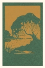 Vintage Journal Woodcut of Tree and Pond - Book