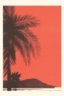 Vintage Journal Red Sky with Palm Trees Travel Poster - Book