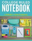 College Ruled Notebook - 5 Subject For Students - Book