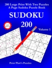 Sudoku 200 : 200 Large Print With Two Puzzles A Page Sudoku Puzzle Book - Book
