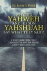 Why Did Yahweh and His Son Yahshuah Say What They Said? : A Who's Who That May Change the Way We Look at Eschatology - eBook