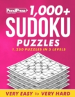 1,000+ Sudoku Puzzles : 1,250 puzzles in 5 levels - Book