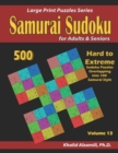 Samurai Sudoku for Adults & Seniors : 500 Hard to Extreme Sudoku Puzzles Overlapping into 100 Samurai Style - Book