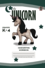 My Unicorn Primary Handwriting k-4 Workbook, 51 Sheets, 6 x 9 Inch Olive Green Cover - Book