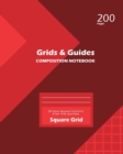 Grids and Guides Square Grid, Quad Ruled, Composition Notebook, 100 Sheets, Large Size 8 x 10 Inch Red Cover - Book