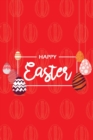 Happy Easter III Notebook, Blank Write-in Journal, Dotted Lines, Wide Ruled, Medium (A5) 6 x 9 In (Red) - Book