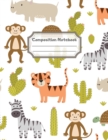 Composition Notebook : Wide Ruled Lined Paper: Large Size 8.5x11 Inches, 110 pages. Notebook Journal: Safari Lovely Animals Workbook for Children Preschoolers Students Teens Kids for School Writing No - Book