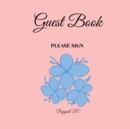 Guest Book- Flowers in a book themed - For any occasion- 66 color pages -8.5x8.5 Inch - Book