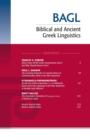 Biblical and Ancient Greek Linguistics, Volume 9 - Book