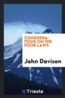 Considerations on the Poor Laws - Book