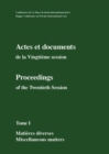 Actes et documents de la Vingtieme session /  Proceedings of the Twentieth Session : Complete set (3 vols.) - Book