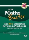 MathsBuster: GCSE Maths Interactive Revision (Grade 9-1 Course) Foundation - DVD-ROM - Book