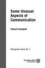 Some Unusual Aspects of Communication : ISF Monograph 2 - Book