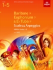Scales and Arpeggios for Baritone (bass clef), Euphonium (bass clef), E flat Tuba (bass clef), ABRSM Grades 1-5, from 2023 - Book