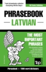 English-Latvian phrasebook & 1500-word dictionary - Book