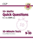 11+ CEM 10-Minute Tests: Maths Quick Questions - Ages 9-10 (with Online Edition) - Book