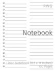 Notebook : Lined Notebook (8.5 x 11 inches) 100 Pages - Book