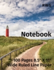 Notebook : 100 Pages 8.5" X 11" Wide Ruled Line Paper - Book