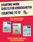 Counting Worksheets for Kindergarten (Counting to 10) : This book has 40 full colour worksheets. This book comes with 6 downloadable kindergarten PDF workbooks. - Book