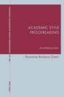 Academic Style Proofreading : An Introduction - Book