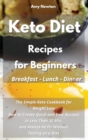 Keto Diet Recipes for Beginners Breakfast Lunch Dinner : The Simple Keto Cookbook for Weight Loss. How to Create Quick and Easy Recipes in Less Than 30 Min, and Always be Fit Without Feeling on a Diet - Book