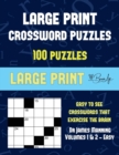 Large Print Crossword Puzzles (Vols 1 & 2 - Easy) : Large Print Game Book with 100 Crossword Puzzles: One Crossword Game Per Two Pages: All Crossword Puzzles Come with Solutions: Makes a Great Gift fo - Book