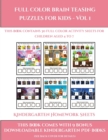 Kindergarten Homework Sheets (Full color brain teasing puzzles for kids - Vol 1) : This book contains 30 full color activity sheets for children aged 4 to 7 - Book