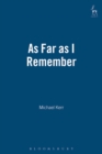 As Far as I Remember - Book
