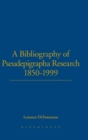 A Bibliography of Pseudepigrapha Research 1850-1999 - Book