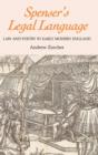 Spenser's Legal Language : Law and Poetry in Early Modern England - Book