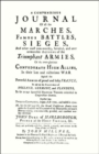 Compendious Journal of All the Marches Famous Battles & Sieges (of Marlborough) - Book