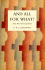 And All for What? - Book