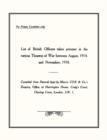 List of British Officers Taken Prisoner in the Various Theatres of War - Aug 1914 to Nov 1918 - Book