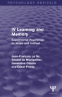 Experimental Psychology Its Scope and Method: Volume IV : Learning and Memory - Book