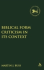 Biblical Form Criticism in Its Context - Book