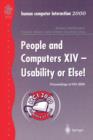 People and Computers XIV - Usability or Else! : Proceedings of HCI 2000 - Book