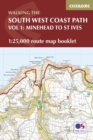 South West Coast Path Map Booklet - Vol 1: Minehead to St Ives : 1:25,000 OS Route Mapping - Book