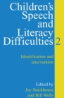 Children's Speech and Literacy Difficulties : Identification and Intervention - Book