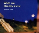 What We Already Know : Richard Page - Book