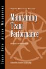 Maintaining Team Performance - Book