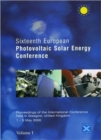 Sixteenth European Photovoltaic Solar Energy Conference : Proceedings of the International Conference Held in Glasgow 1-5 May 2000 - Book