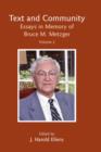 Text and Community : Essays in Honor of Bruce M. Metzger v. 2 - Book