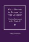 What Matters in Reforming the Church? Puritan Grievances Under Elizabeth I - Book