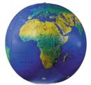 12" Dark Blue Topographical Inflatable Globe - Book